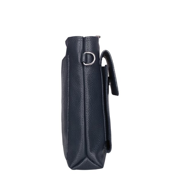 Leather Navy Blue Crossbody Shoulder Bag for Men & Women–Sling Bag for Daily Use - Picture 8 of 10